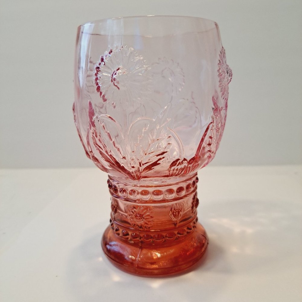 Set of Two Anthropologie Retired HELIANTHUS Pink Water GOBLET Great Condition - Picture 5 of 10